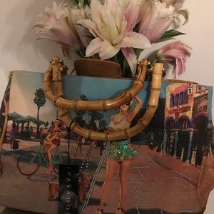 Purse with bamboo handle